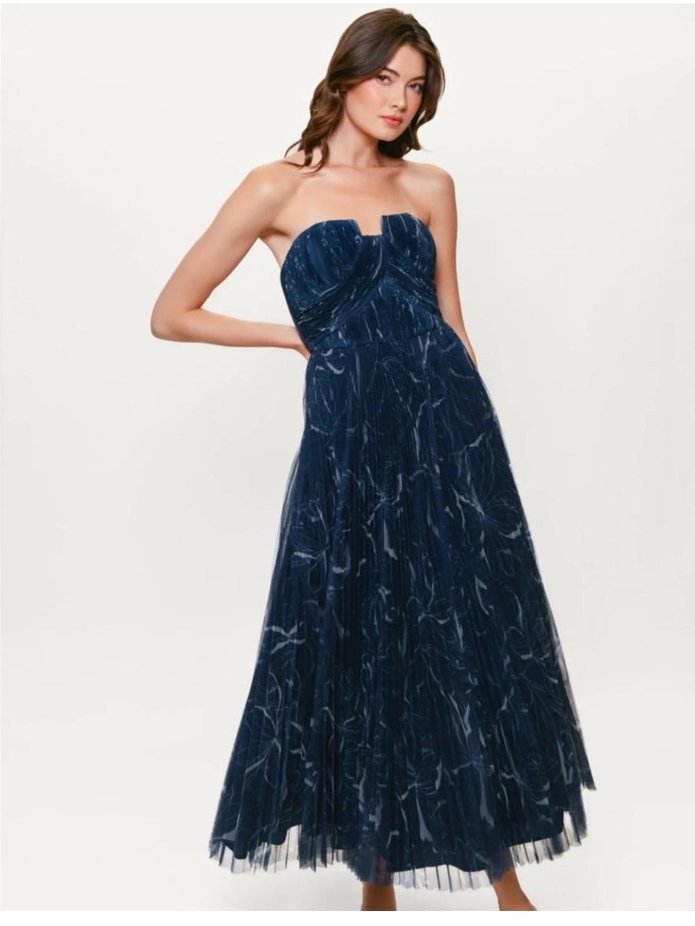Hutch Strapless Navy Blue Two-Tone Dress NWOT Size 2